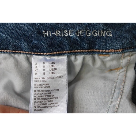 AMERICAN EAGLE Womens sz 14 super stretch/high rise legging/Jeans/cut inseam 25" - Picture 9 of 9